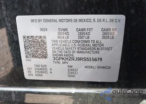 2024 Honda Prologue Elite из США, поврежденный, VIN 3GPKHZRJ9RS515679